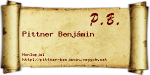 Pittner Benjámin névjegykártya